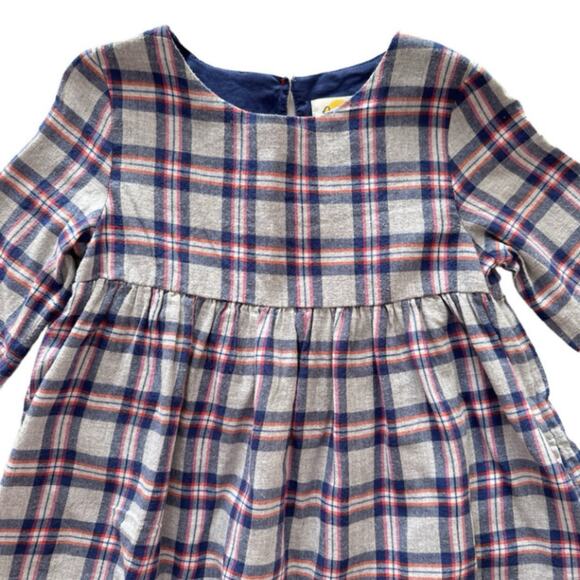 Mini Boden Plaid Flannel Dress Size 5-6y - Picture 2 of 4